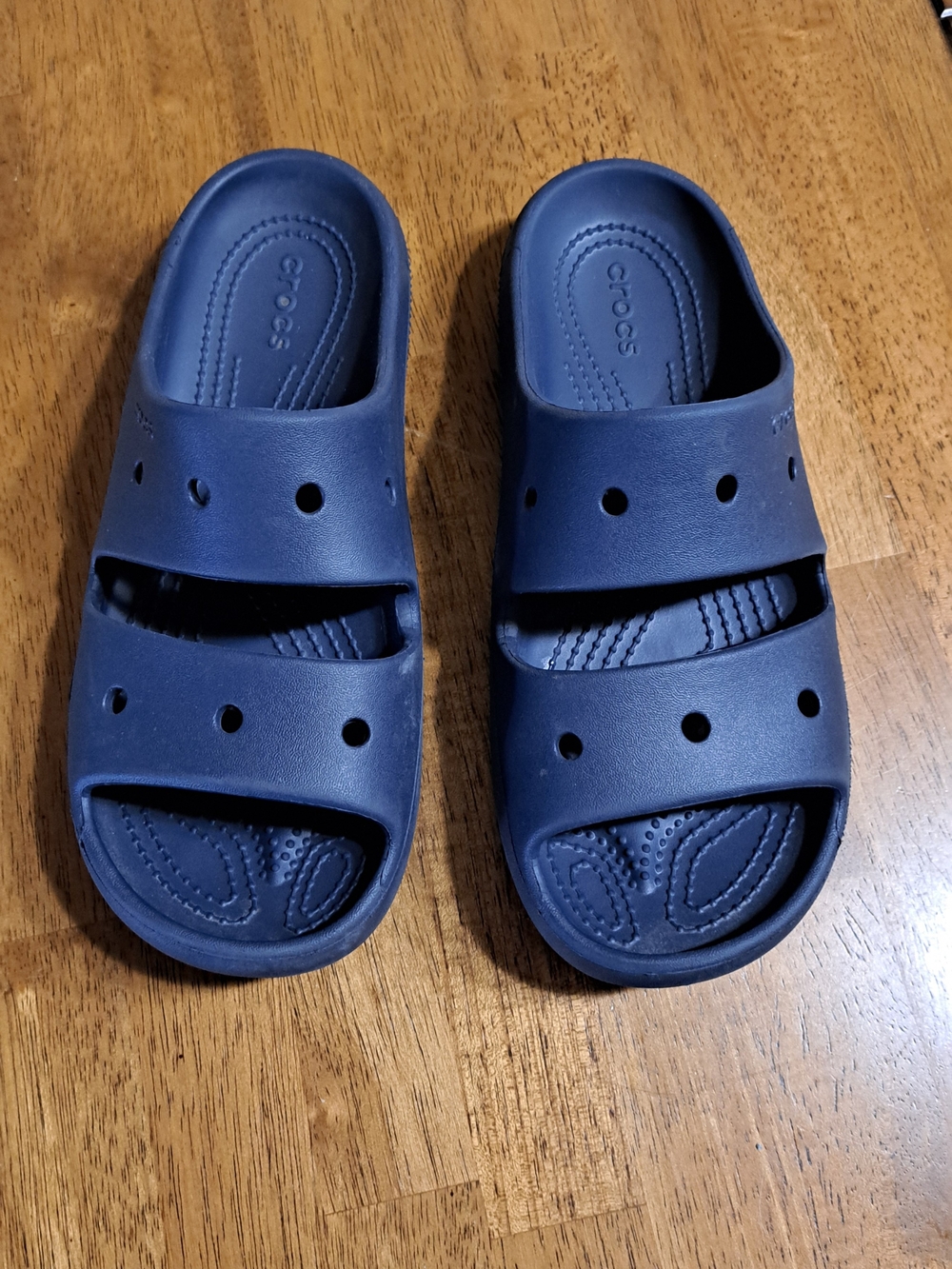 CROCS Navy Slide Sandals with Dual Straps